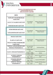 2025-2026 ORYANTASYON PROGRAMI